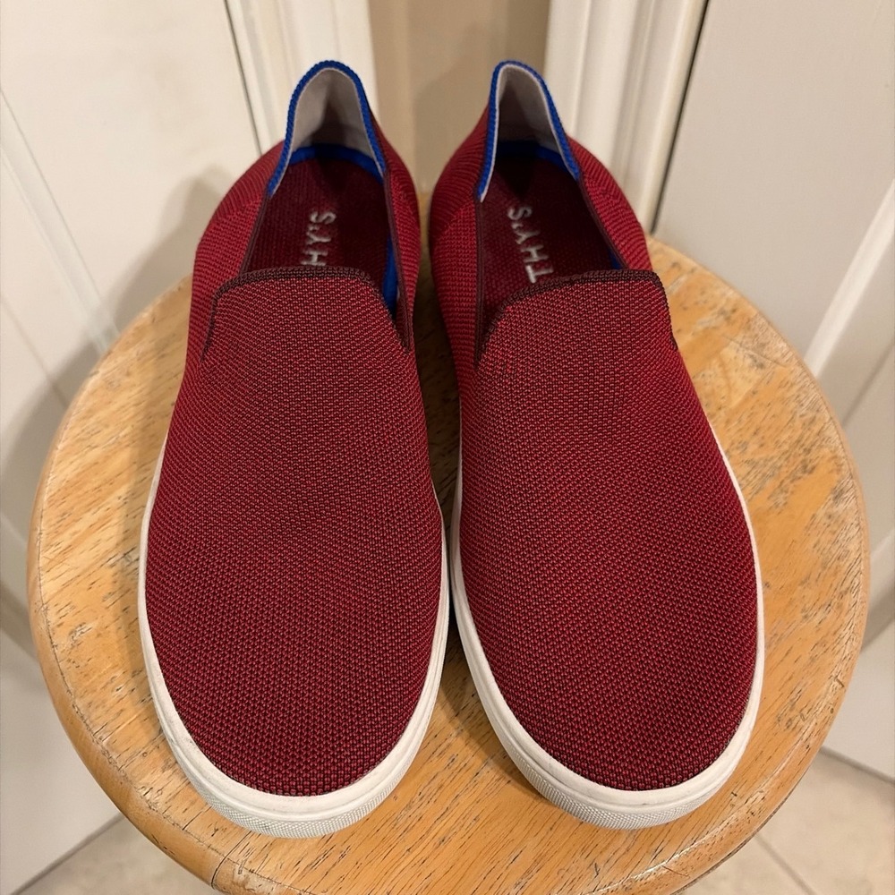 Rothy's The Sneaker Womens 8 Port Red Slip On Excellent Knit Sustainable Shoes